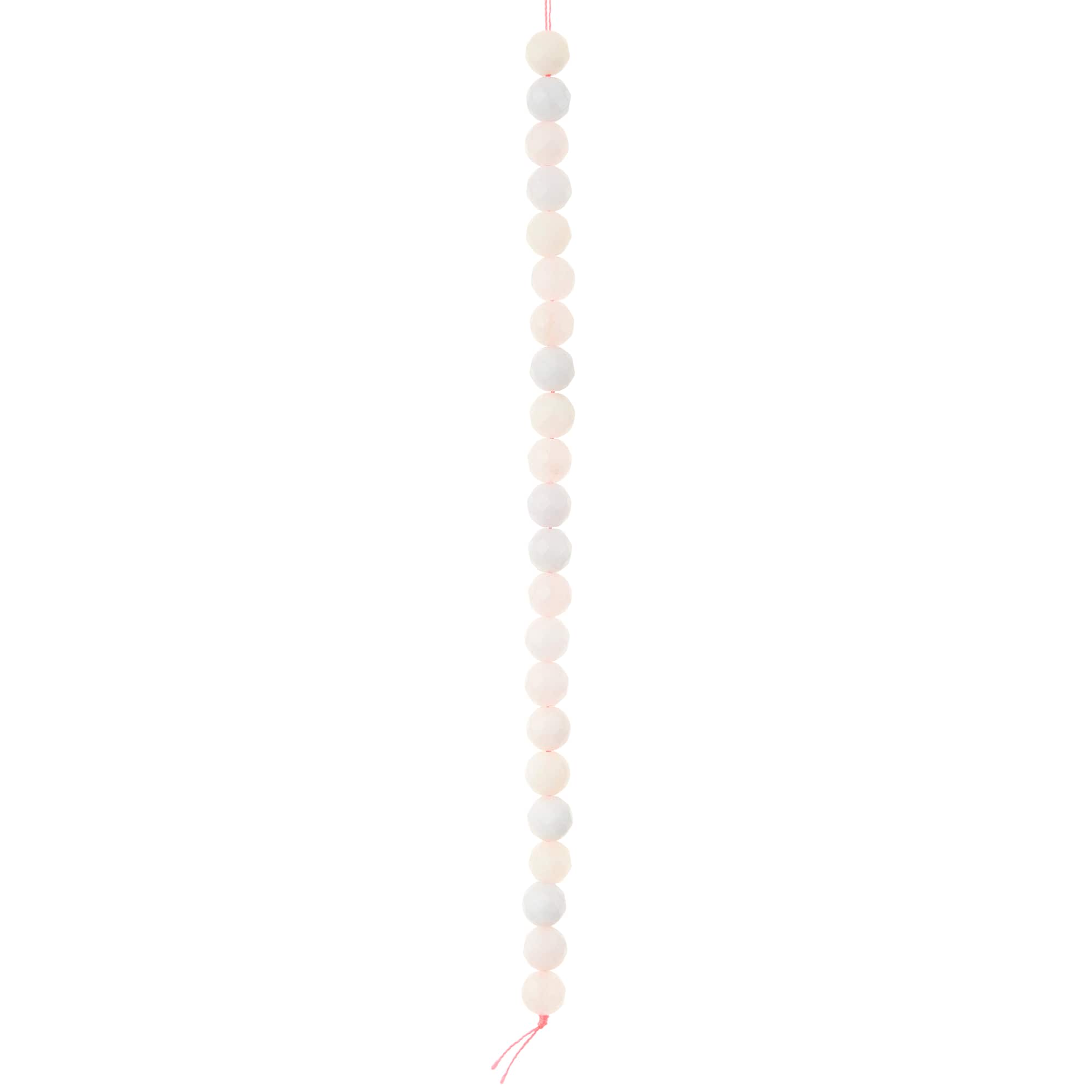 Pink Faceted Silverite Quartz Round Beads, 8mm by Bead Landing™